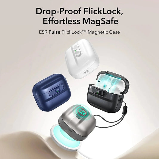 Custodia ESR Pulse Magnetic FlickLock per Apple AirPods Pro 3, Grigio