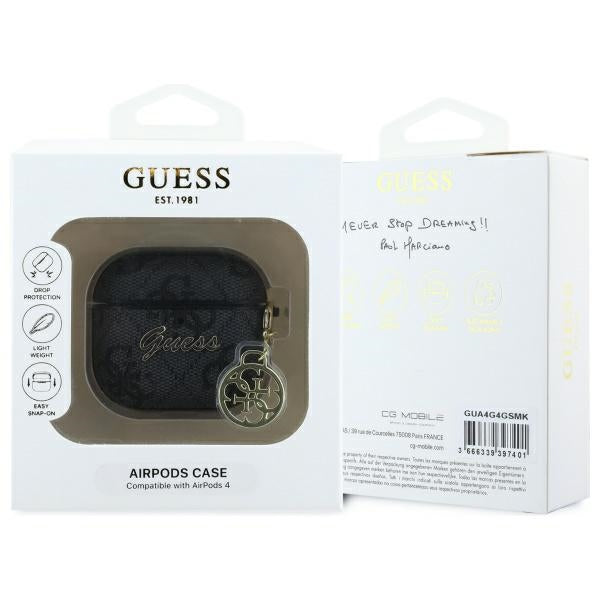 Custodia Guess 4G Charm per Apple AirPods 4, Marrone