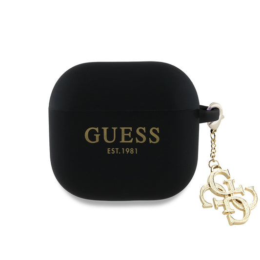 Custodia Guess W/4G Charm per Apple AirPods 4, Nera