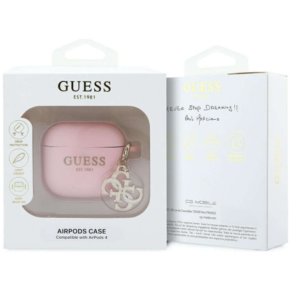 Custodia Guess W/4G Charm per Apple AirPods 4, Rosa