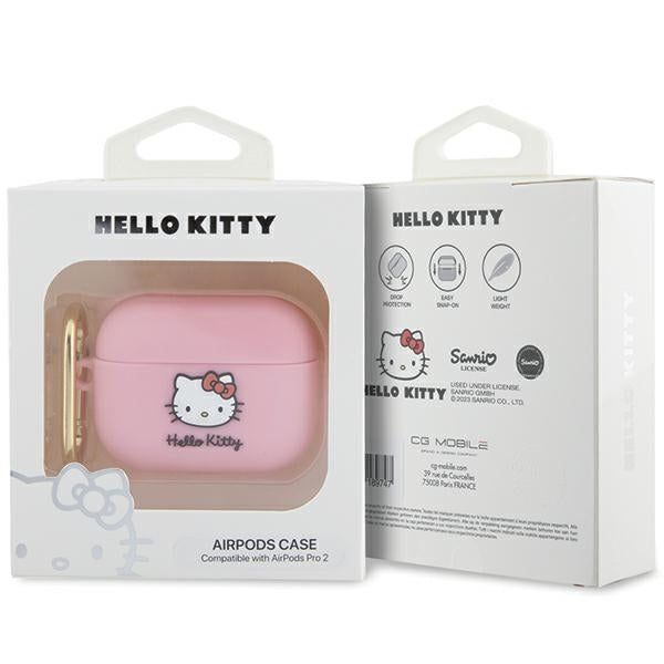 Custodia Hello Kitty 3D Kitty Head per Apple AirPods Pro 2, Rosa