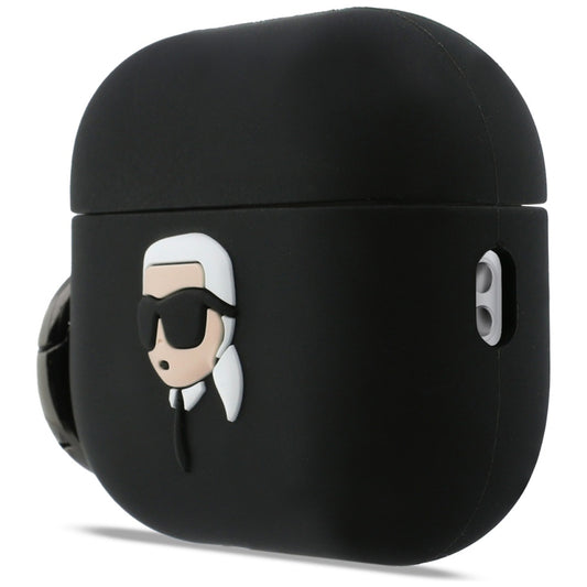 Custodia Karl Lagerfeld 3D Karl's Head per Apple Airpods Pro 3, Nera