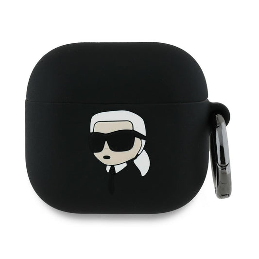 Custodia Karl Lagerfeld 3D Karl's Head per Apple AirPods 4, Nera