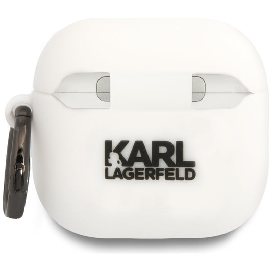 Custodia Karl Lagerfeld 3D NFT Karl's Head per Apple AirPods 4, Bianca