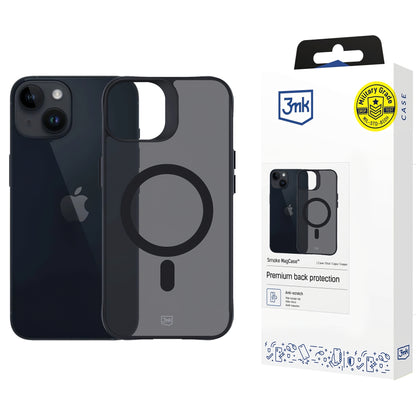 Custodia MagSafe per Apple iPhone 14 / 13, 3MK, Smoke MagCase, Nera