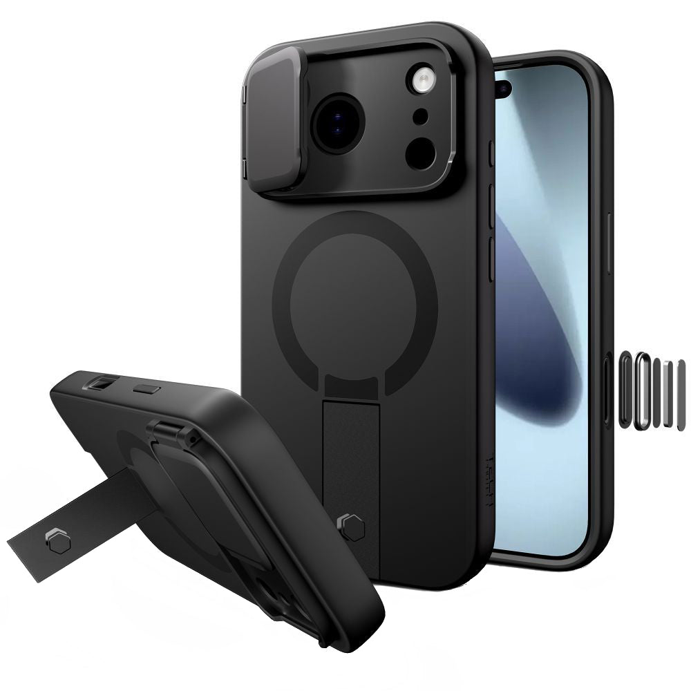 Custodia MagSafe per Apple iPhone 17 Pro, Tech-Protect, Kevlar Aura, Nera