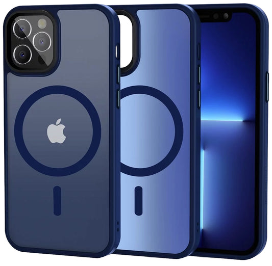 Custodia MagSafe per Apple iPhone 12 / 12 Pro, Tech-Protect, Magmat, Blu Navy