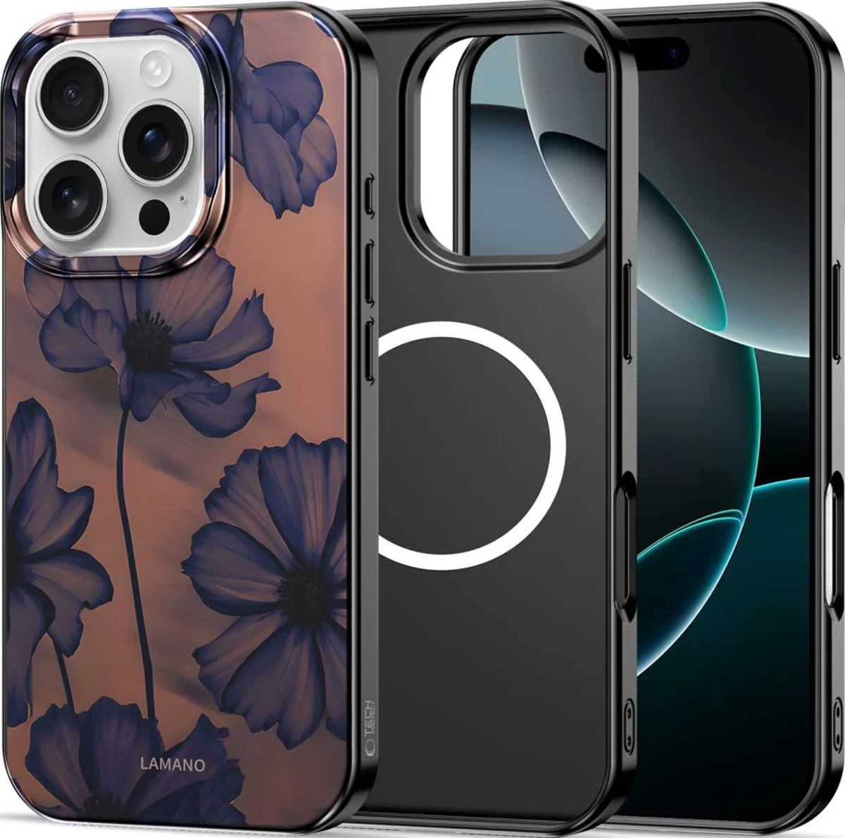 Custodia MagSafe per Apple iPhone 16 Pro, Tech-Protect, Lamano Velvet Night, Nera