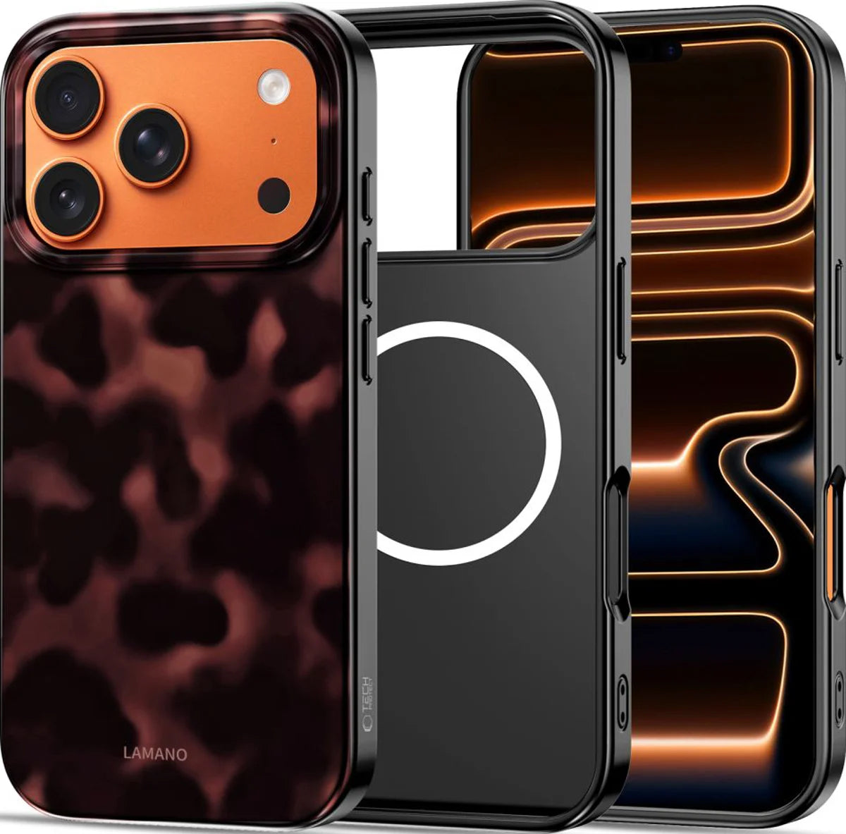 Custodia MagSafe per Apple iPhone 17 Pro Max, Tech-Protect, Lamano Panther, Nera