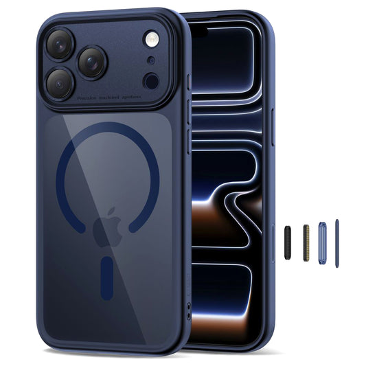 Custodia MagSafe per Apple iPhone 17 Pro Max, Tech-Protect, MagPeak, Blu Navy