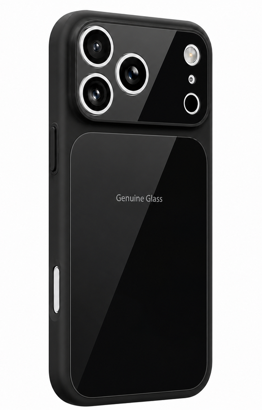 Custodia MagSafe per Apple iPhone 17, OEM, Vetro Autentico, Nera