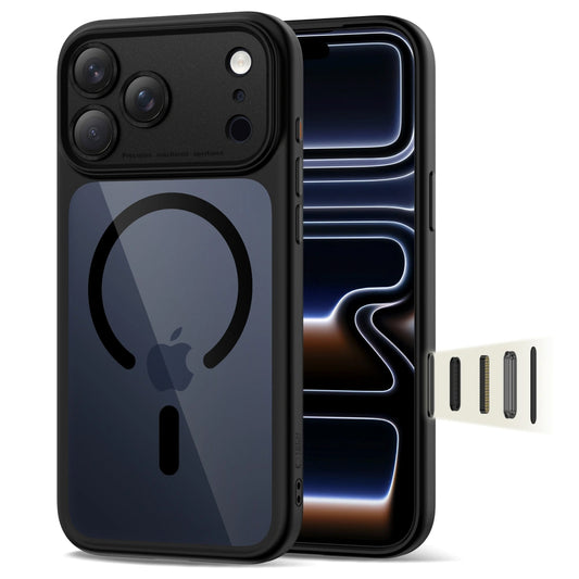 Custodia MagSafe per Apple iPhone 17 Pro Max, Tech-Protect, MagPeak, Nero Trasparente