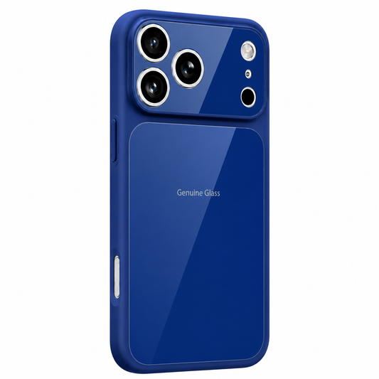 Custodia MagSafe per Apple iPhone 17 Pro Max, OEM, Vetro Autentico, Blu