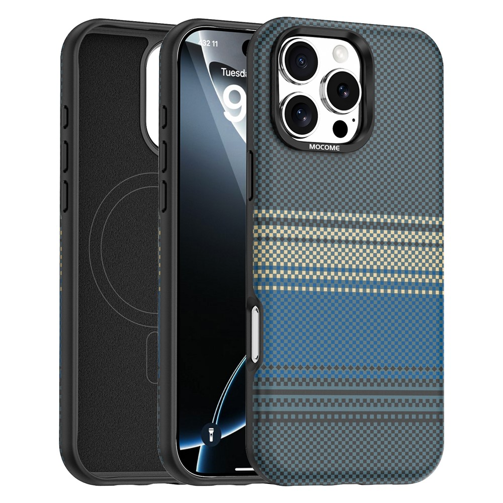 Custodia MagSafe per Apple iPhone 16 Pro Max, OEM, Gradient Rainbow, Blu Navy