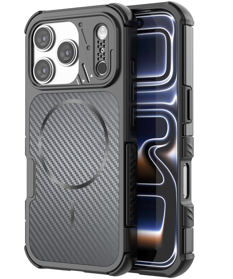 MagSafe Case for Apple iPhone 18 Pro Max / 17 Pro Max, OEM, Carbon and Corner Protection, Black