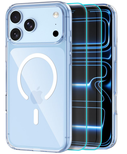 Custodia MagSafe per Apple iPhone 18 Pro / 17 Pro, Tech-Protect, Flexair Hybrid con Protezione Schermo, Trasparente