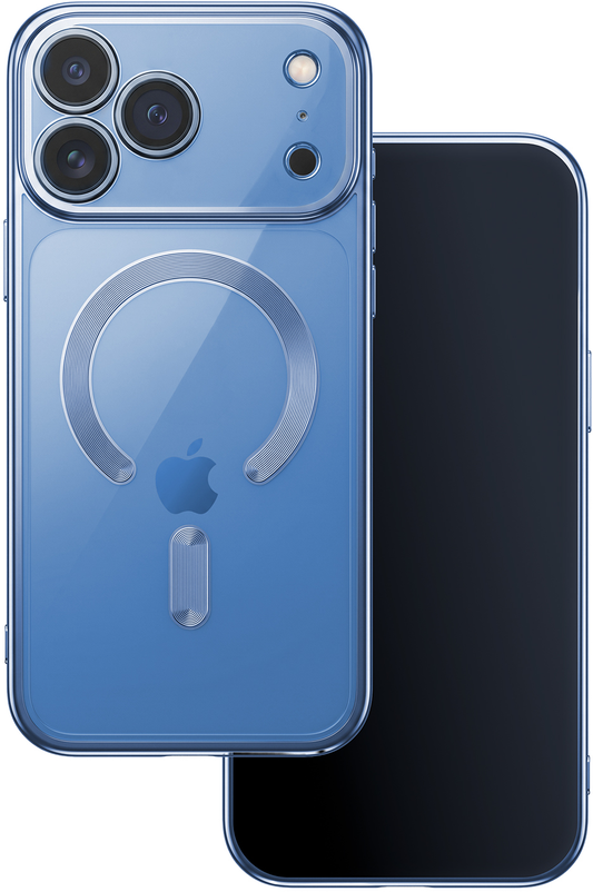 Custodia MagSafe per Apple iPhone 18 Pro Max / 17 Pro Max, OEM, Colore Chrome Mag, Blu