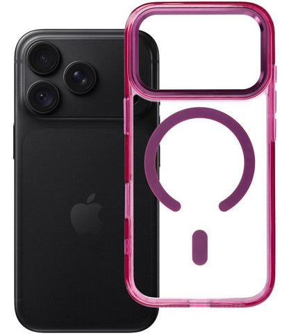 Custodia MagSafe per Apple iPhone 18 Pro / iPhone 17 Pro, OEM, Frame Clear Hybrid, color bordeaux