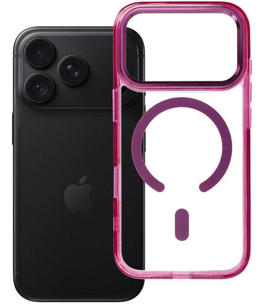Custodia MagSafe per Apple iPhone 18 Pro / iPhone 17 Pro, OEM, Frame Clear Hybrid, color bordeaux