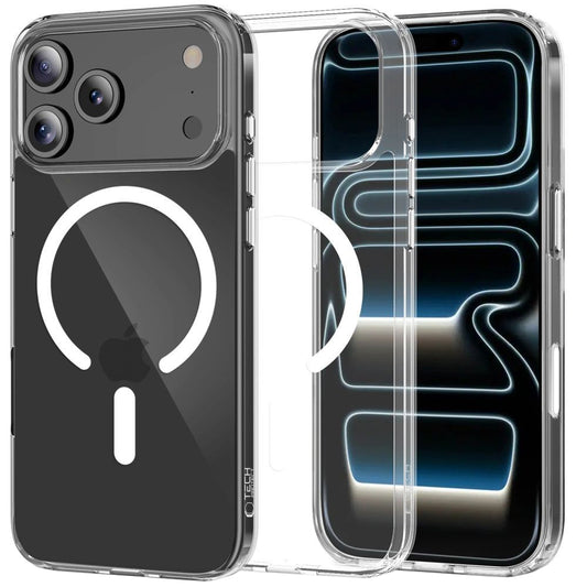 Custodia MagSafe per Apple iPhone 17 Pro, Tech-Protect, Flexair Hybrid CC, Trasparente