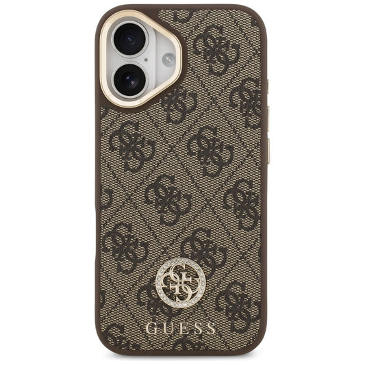MagSafe Case for Apple iPhone 17, Guess, 4G Strass Logo with Big Strap, Brown, Resealed