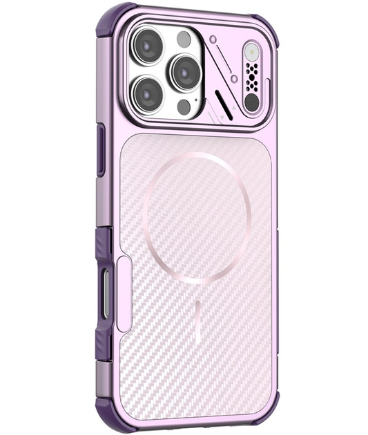 Custodia MagSafe per Apple iPhone 16 Pro, OEM, Protezione in Carbonio e Angoli, Viola