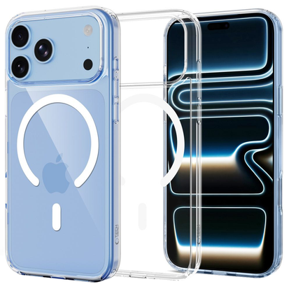Custodia MagSafe per Apple iPhone 18 Pro / 17 Pro, Tech-Protect, Flexair Hybrid con Protezione Schermo, Trasparente