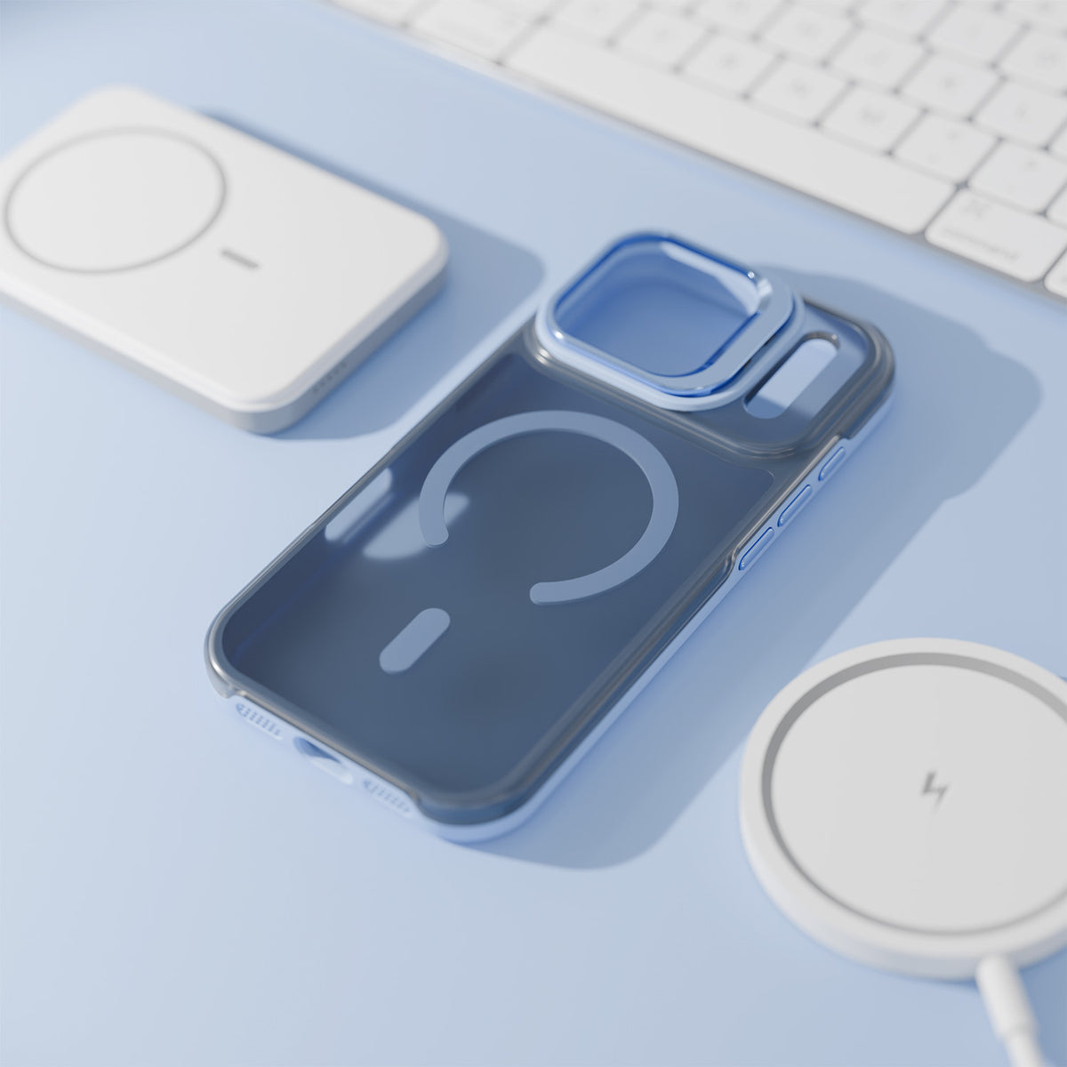 Custodia MagSafe per Apple iPhone 18 Pro / 17 Pro, Etteri, Morning Fog, Blu