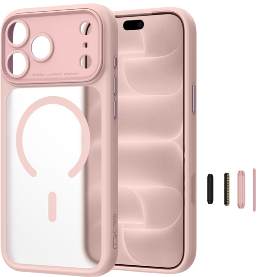 Cover MagSafe per Apple iPhone 18 Pro / 17 Pro, Tech-Protect, MagPeak CC, Rosa opaco
