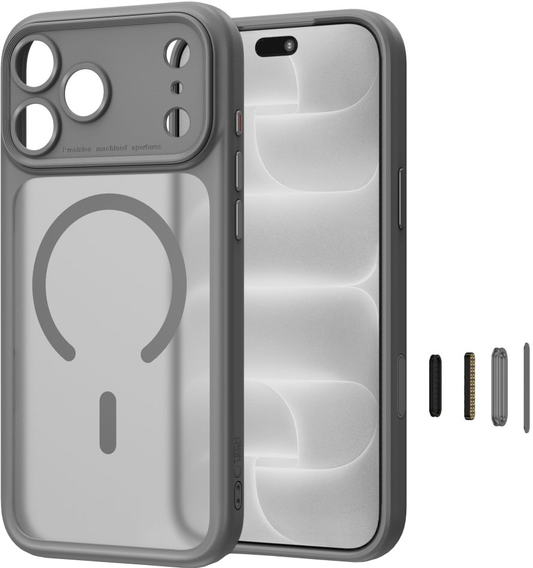 Custodia MagSafe per Apple iPhone 18 Pro Max / 17 Pro Max, Tech-Protect, MagPeak CC, Grigio opaco