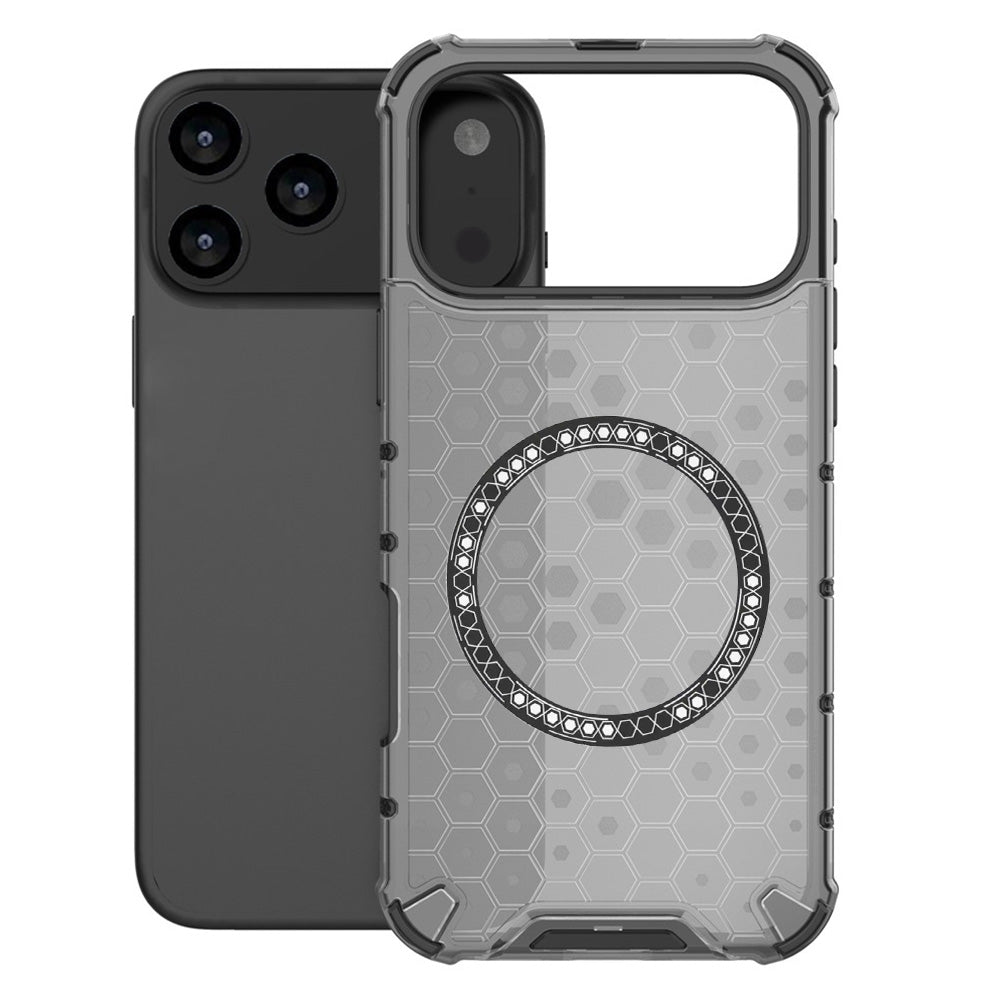 Custodia MagSafe per Apple iPhone 17 Pro Max, Techsuit, HoneyComb Shield, Nera
