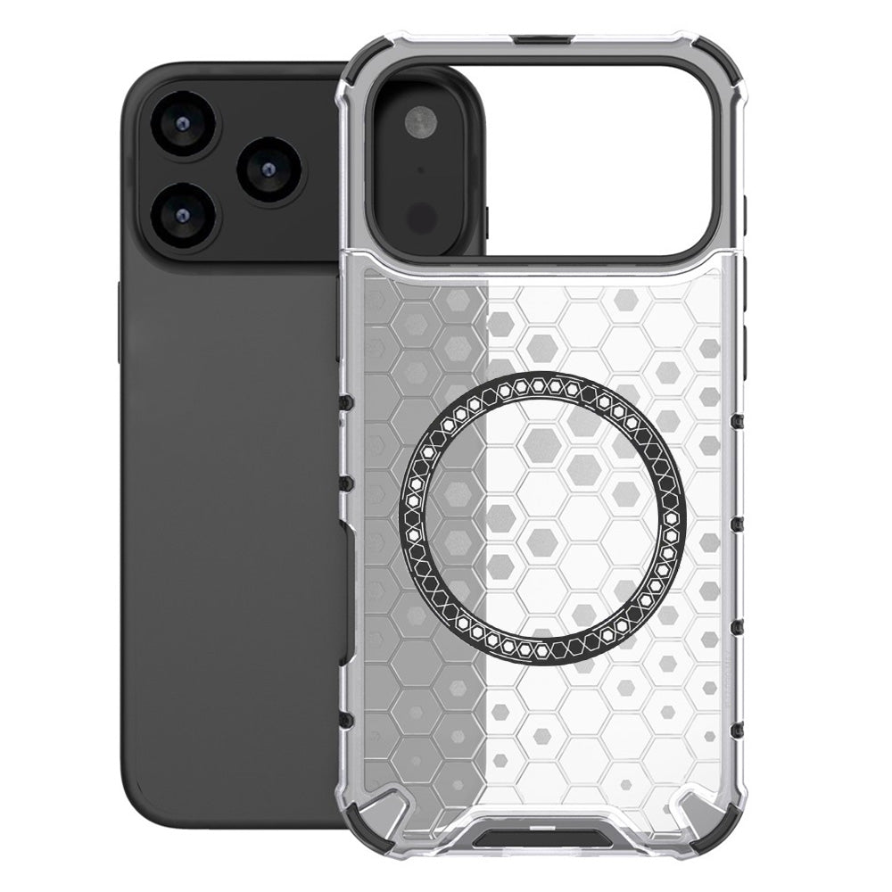 Custodia MagSafe per Apple iPhone 17 Pro, Techsuit, HoneyComb Shield, Bianca