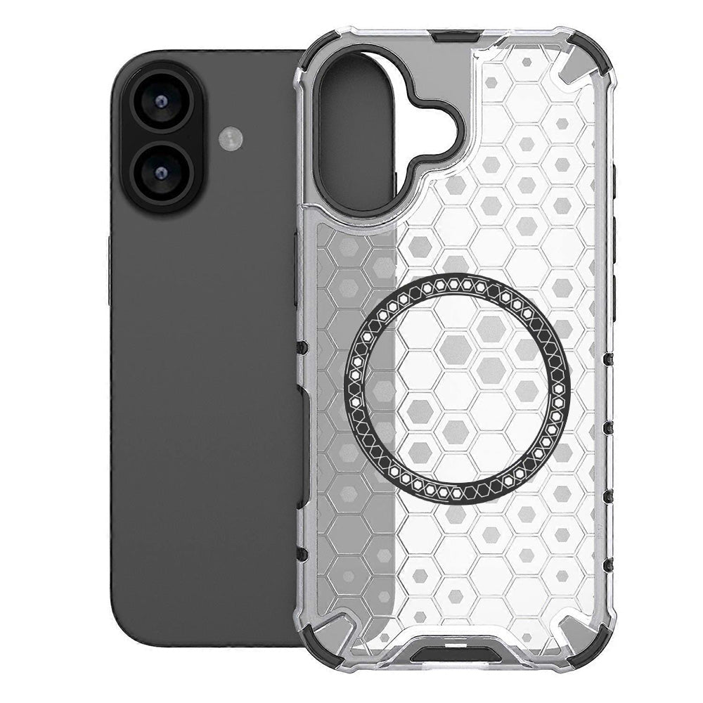Custodia MagSafe per Apple iPhone 17, Techsuit, HoneyComb Shield, Bianca