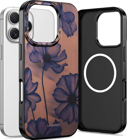 Custodia MagSafe per Apple iPhone 16 Pro Max, Tech-Protect, Lamano Velvet Night, Nera