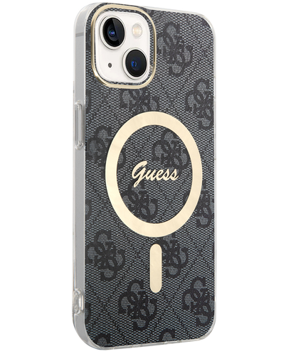 MagSafe Case for Apple iPhone 15, Guess, 4G IML, Black GUHMP15SH4STK