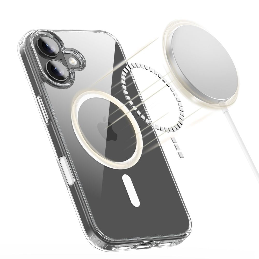 Custodia MagSafe per Apple iPhone 17, Tech-Protect, Flexair Hybrid CC, Trasparente