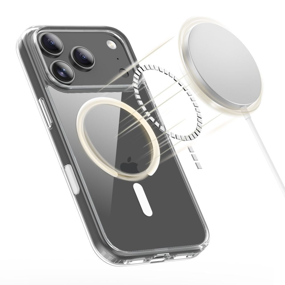 Custodia MagSafe per Apple iPhone 17 Pro Max, Tech-Protect, Flexair Hybrid CC, Trasparente