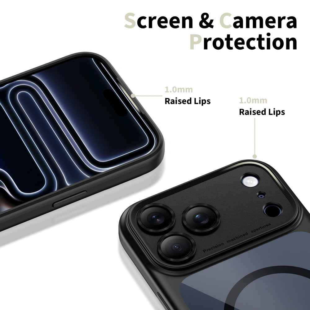 Custodia MagSafe per Apple iPhone 17 Pro Max, Tech-Protect, MagPeak, Nero Trasparente