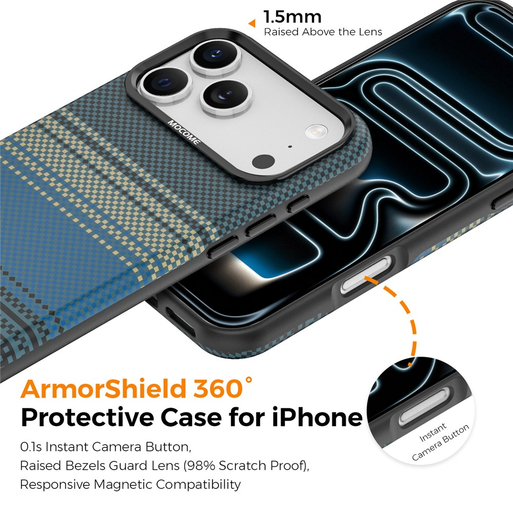 Custodia MagSafe per Apple iPhone 17 Pro Max, OEM, Gradient Rainbow, Blu Navy