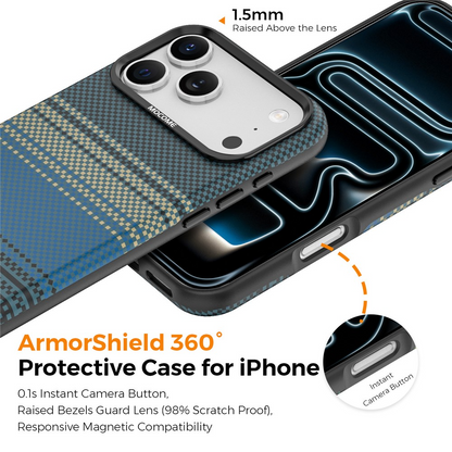 Custodia MagSafe per Apple iPhone 17 Pro Max, OEM, Gradient Rainbow, Blu Navy