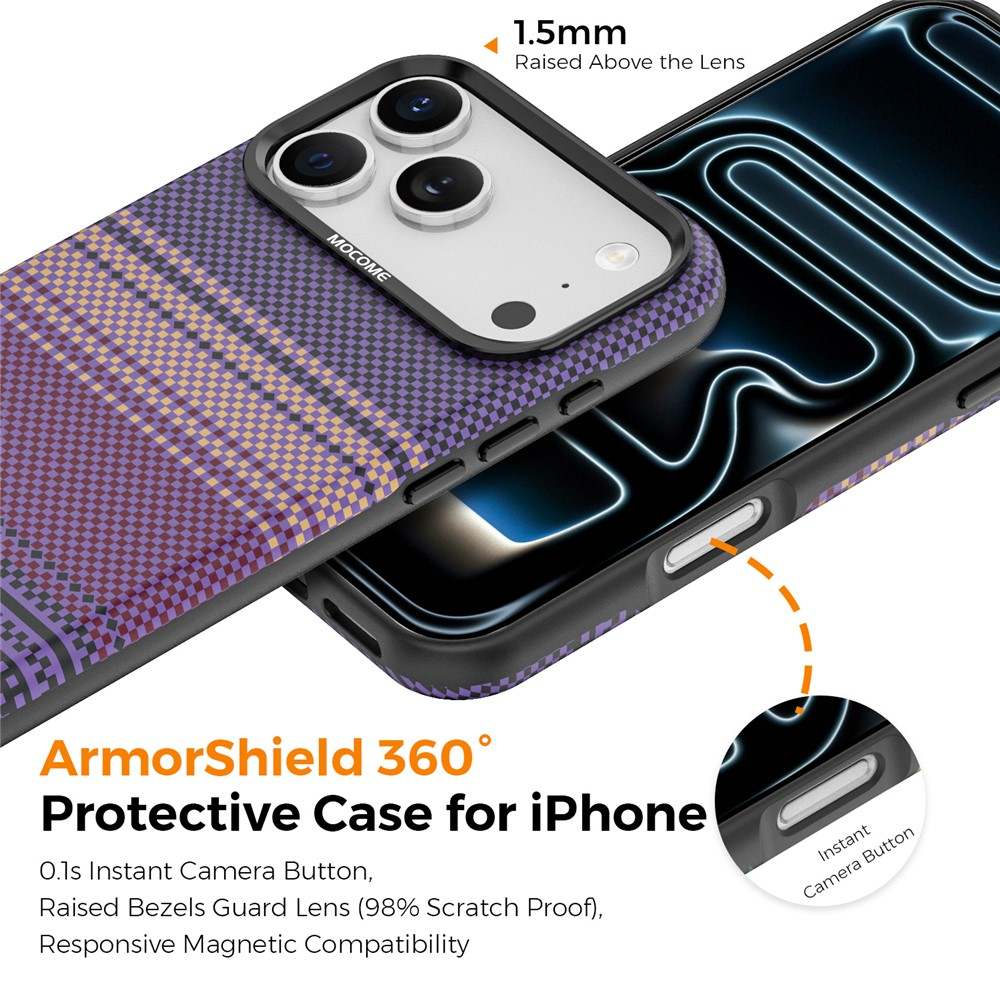 Custodia MagSafe per Apple iPhone 17 Pro Max, OEM, Gradient Rainbow, Viola