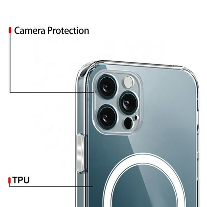 Custodia MagSafe per Apple iPhone 16 Pro Max, OEM, Clear with Camera Protection, Trasparente