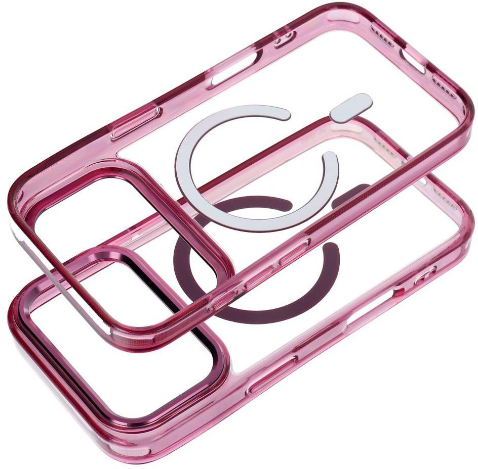 Custodia MagSafe per Apple iPhone 18 Pro / iPhone 17 Pro, OEM, Frame Clear Hybrid, color bordeaux