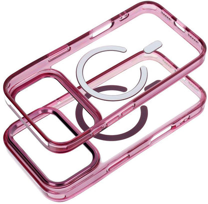 Custodia MagSafe per Apple iPhone 18 Pro / iPhone 17 Pro, OEM, Frame Clear Hybrid, color bordeaux