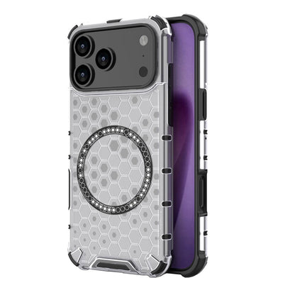 Custodia MagSafe per Apple iPhone 17 Pro, Techsuit, HoneyComb Shield, Bianca