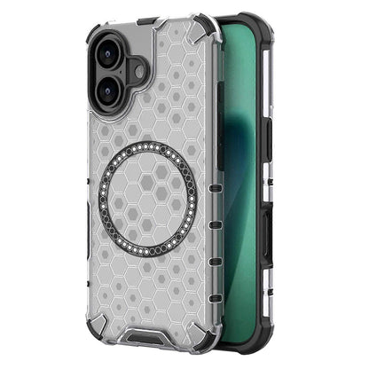Custodia MagSafe per Apple iPhone 17, Techsuit, HoneyComb Shield, Bianca