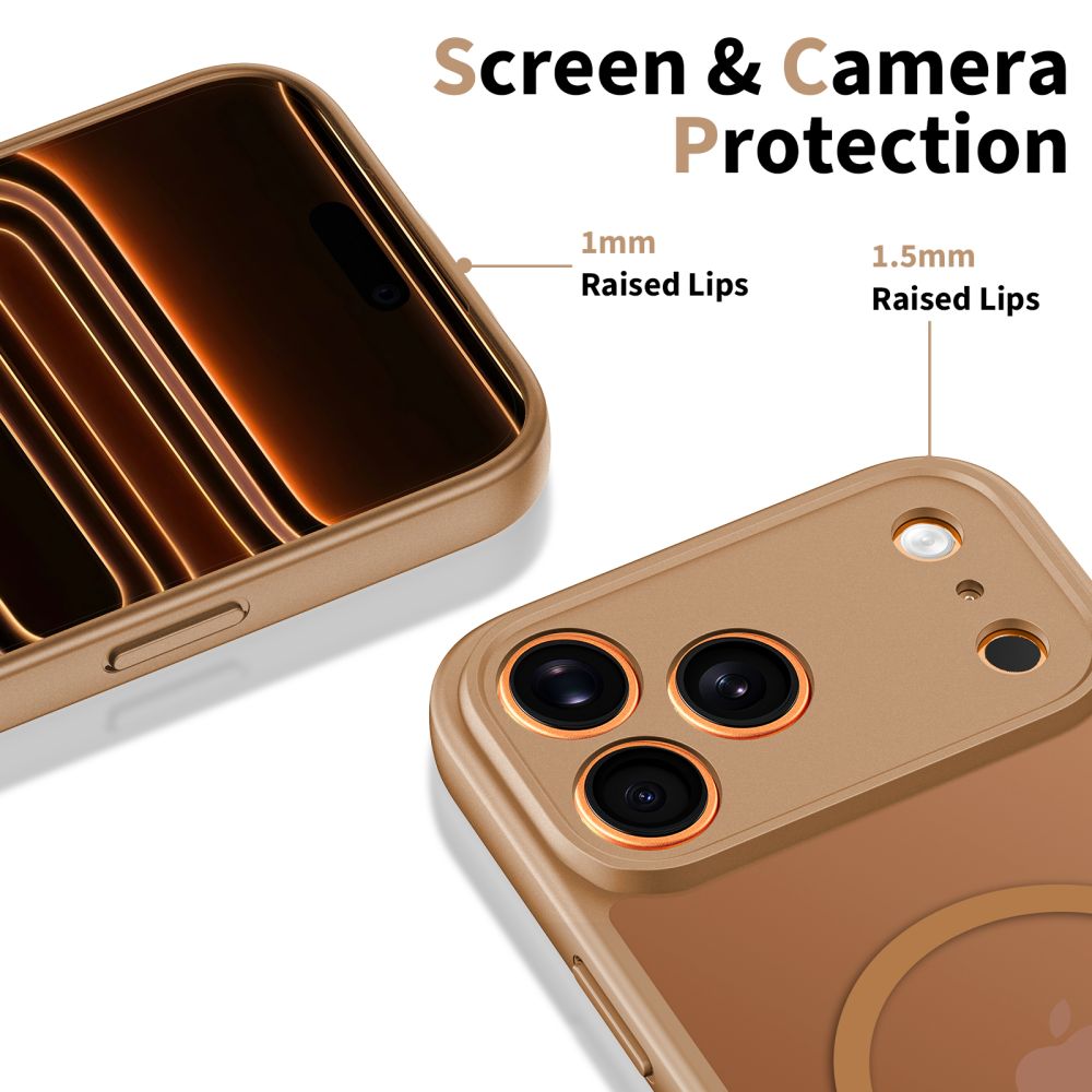 Custodia MagSafe per Apple iPhone 17 Pro Max, Tech-Protect, BasicMag, Marrone Opaco