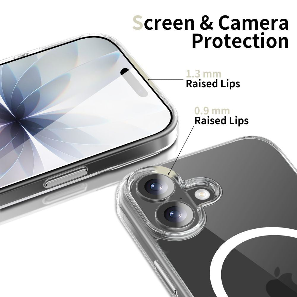 Custodia MagSafe per Apple iPhone 17, Tech-Protect, Flexair Hybrid CC, Trasparente
