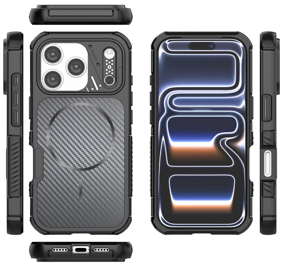 MagSafe Case for Apple iPhone 18 Pro Max / 17 Pro Max, OEM, Carbon and Corner Protection, Black