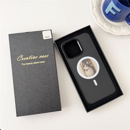 Custodia MagSafe per Apple iPhone 15 Pro, OEM, Round Screen Smart E-Ink, Nera